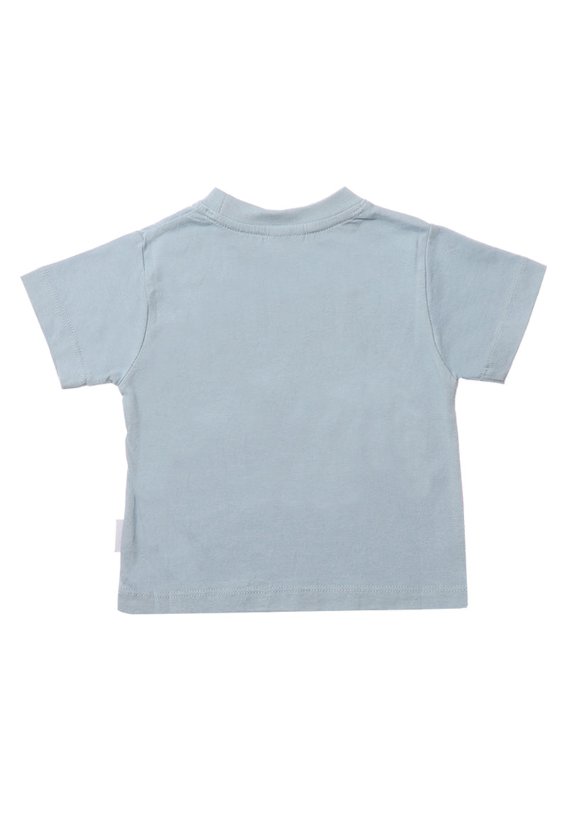 2er-Pack T-Shirts aus Bio-Baumwolle in Khaki und Hellblau mit Print "Möwe"