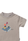 2er-Pack T-Shirts aus Bio-Baumwolle in Khaki und Hellblau mit Print "Möwe"