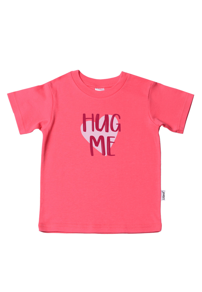 T-Shirt in himbeere mit Print Hug Me