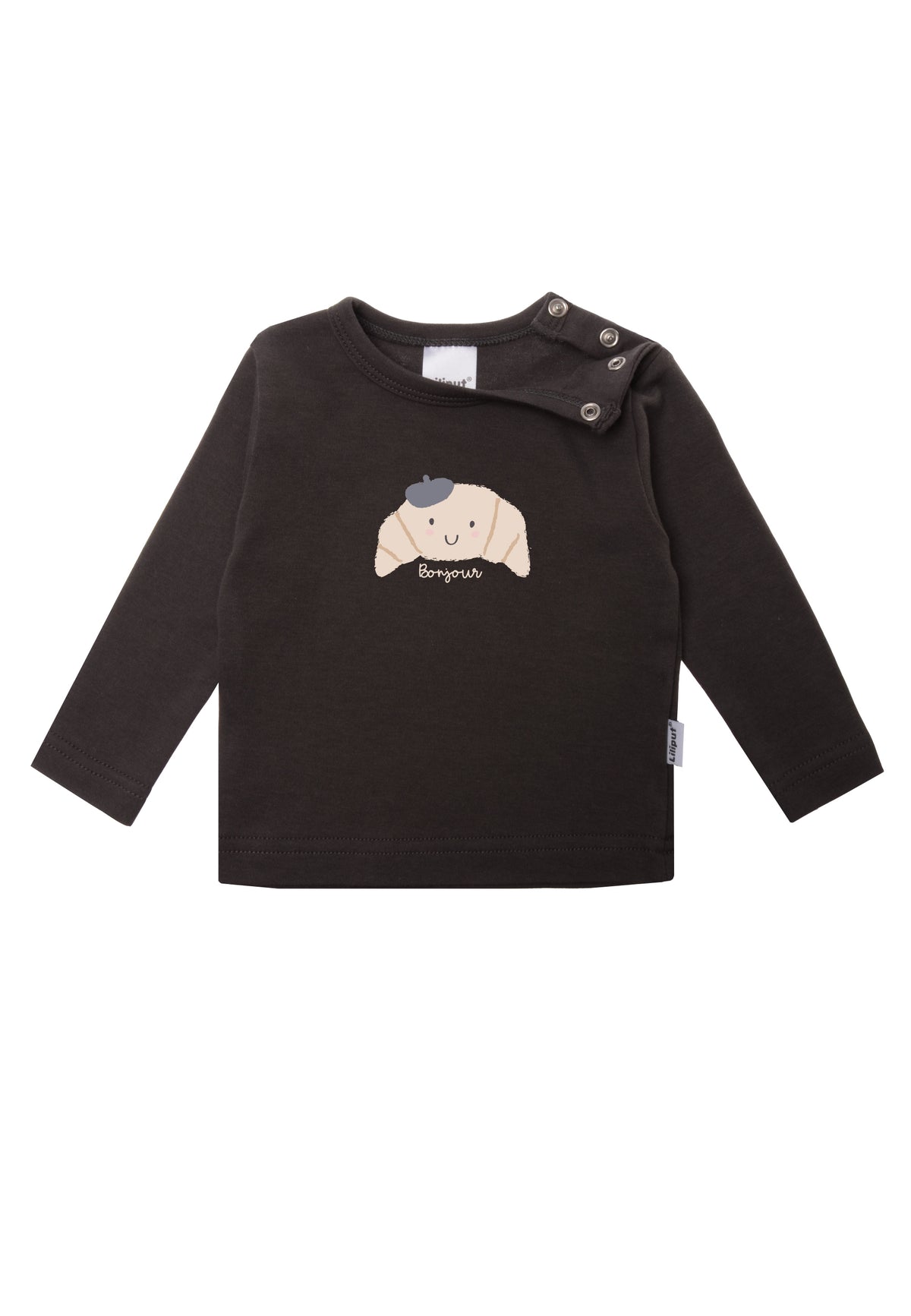 Zwei praktische Druckknöpfe auf der Schulter vereinfachen das An,- und Ausziehen des Shirts.