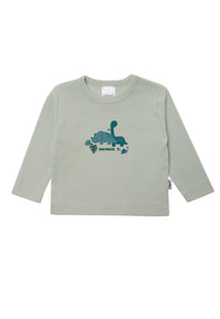 Langarmshirt in schilf mit Dinosaurier Print.