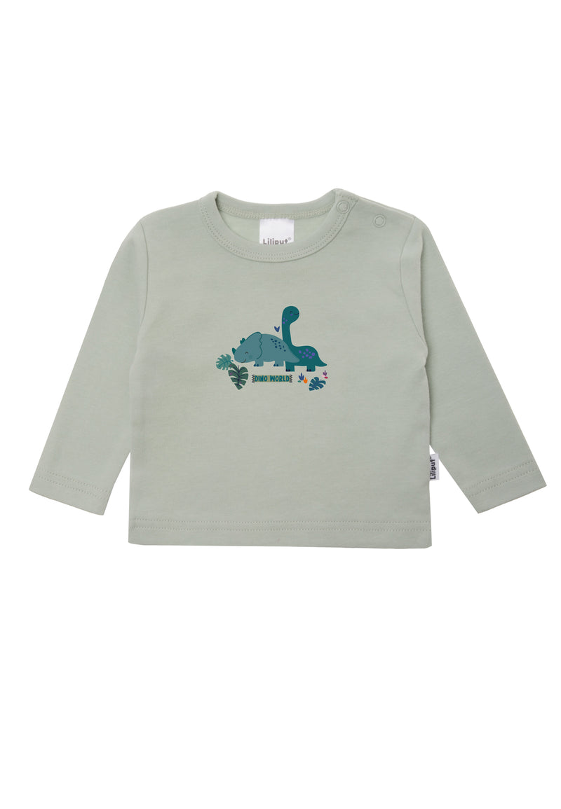 Langarmshirt in schilf mit Dinosaurier Print.