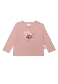 Langarmshirt in rosè mit zartem Feen Print.
