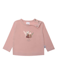 Das niedliche Langarmshirt hat 2 Druckknöpfe auf der Schulter.