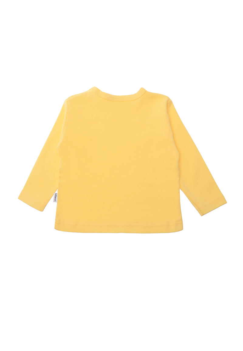 Rückseite des gelben Langarmshirts.