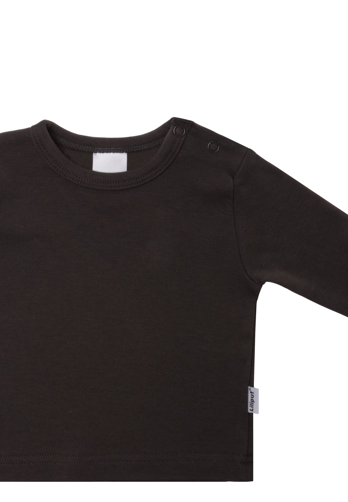 Detailansicht Langarmshirt in dunkelgrau.