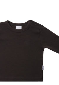 Detailansicht Langarmshirt in dunkelgrau.