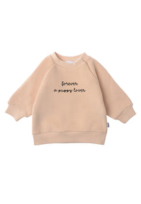 Sweatshirt in beige mit Print "forever a puppy lover"