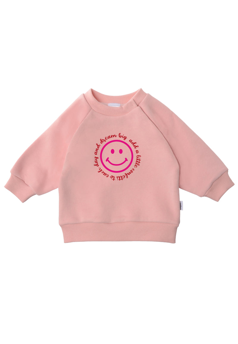 Rosa Sweatshirt mit Smiley Print in pink.