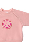 Detailfoto rosa Sweatshirt und Print Smiley