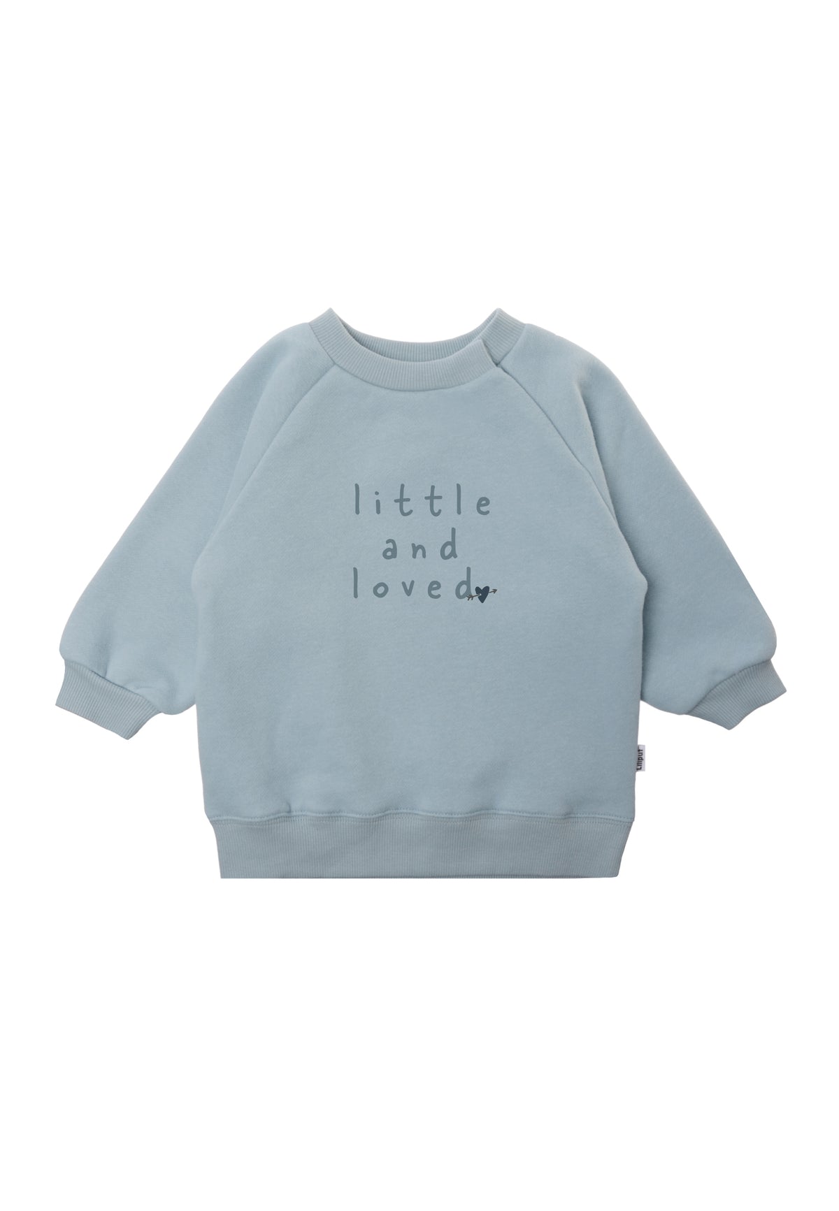 Sweatshirt in kuschelweicher Qualität mit Raglanärmeln und Ribbündchen in hellblau.