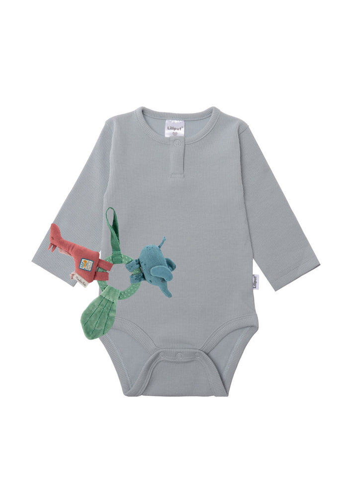 2-teiliges Set aus Rippbody blau und Moulin Roty Spielring
