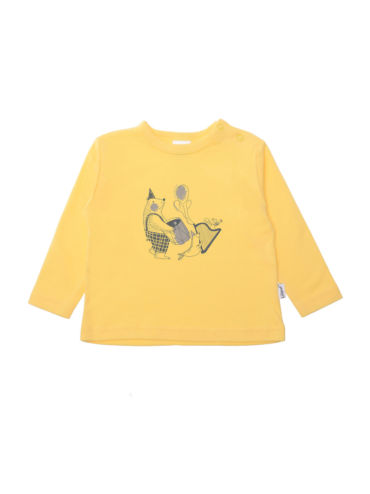 gelbes Langarmshirt mit Tier Print 