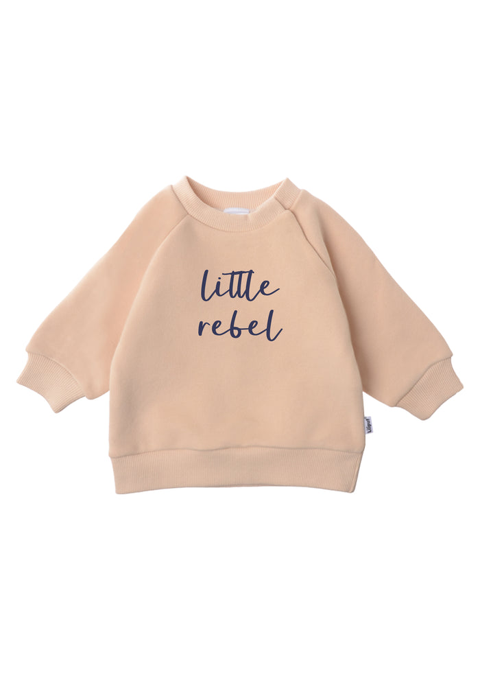 Sweatshirt in beige mit Print "little rebel"
