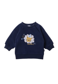 Sweatshirt blau mit Löwen Aufdruck