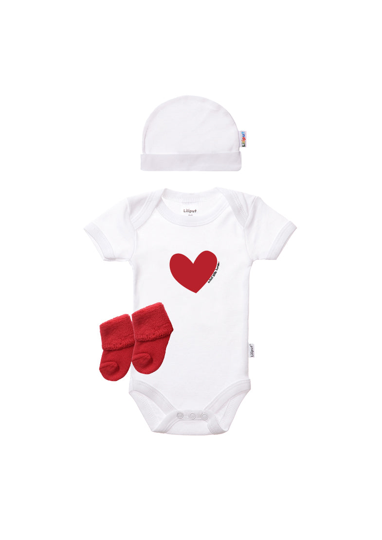 3-teiliges Set, Kurzarmbody mit "cutest little human"