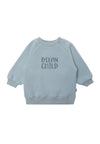 Sweatshirt in hellblau mit Raglanärmeln und Print "Ocean Child".