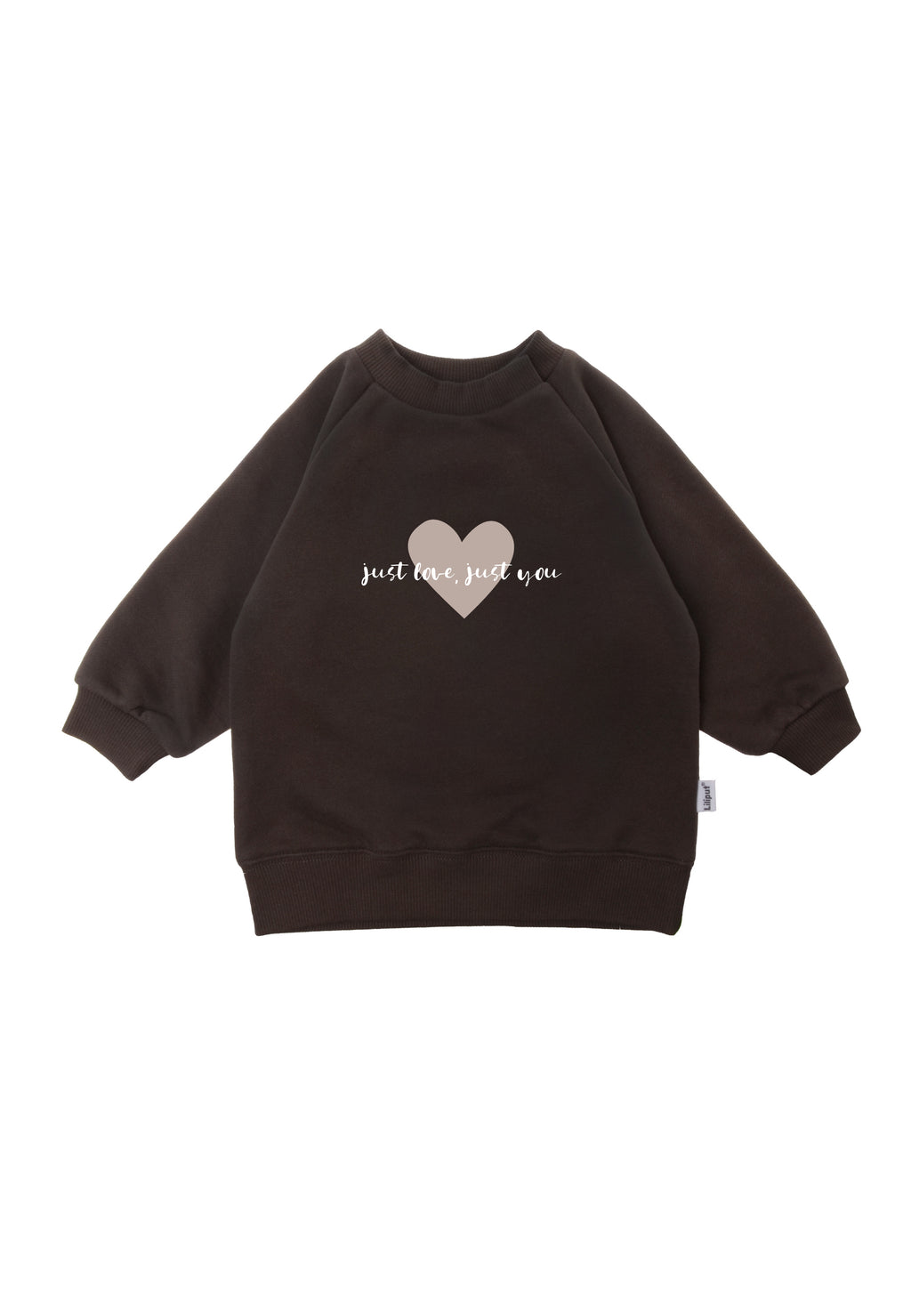 Weiches Sweatshirt in braun mit Print "just love just you".