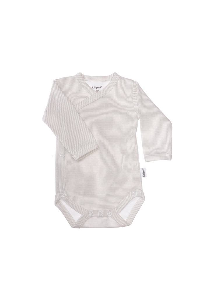 Wickelbody langarm beige gestreift