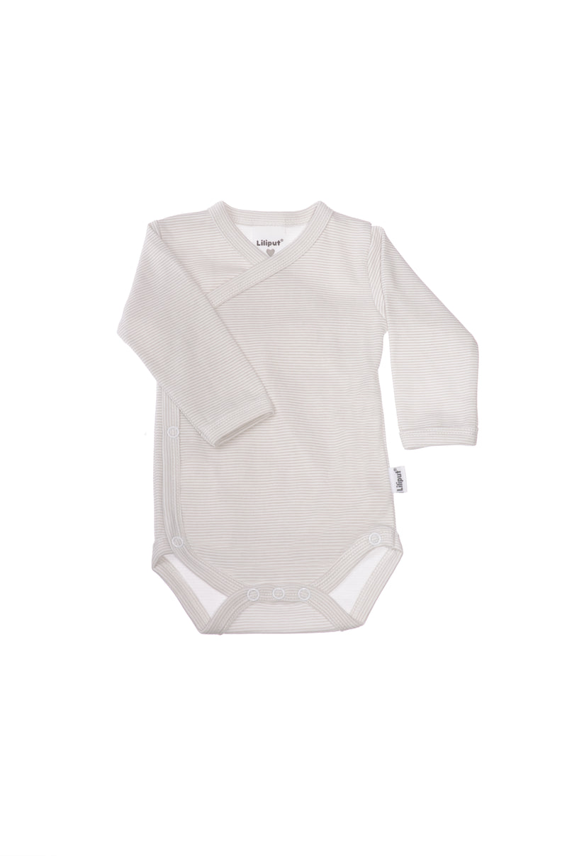 Wickelbody langarm beige gestreift