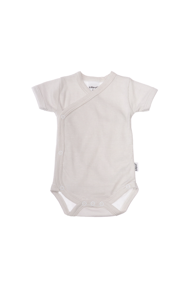 Wickelbody beige gestreift