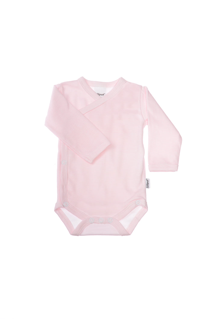 Wickelbody langarm rosa gestreift