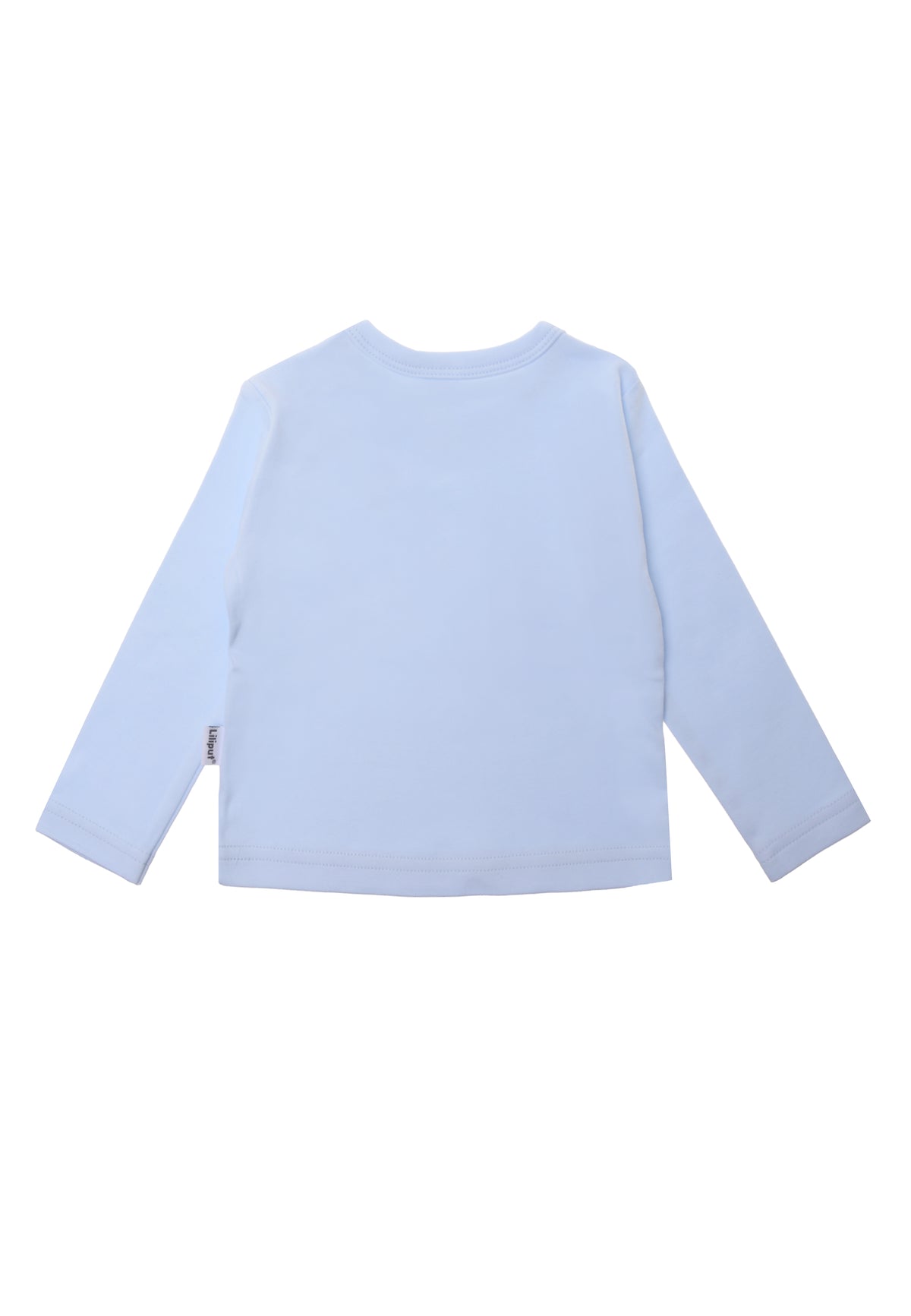 Rückseite Langarmshirt in hellblau.