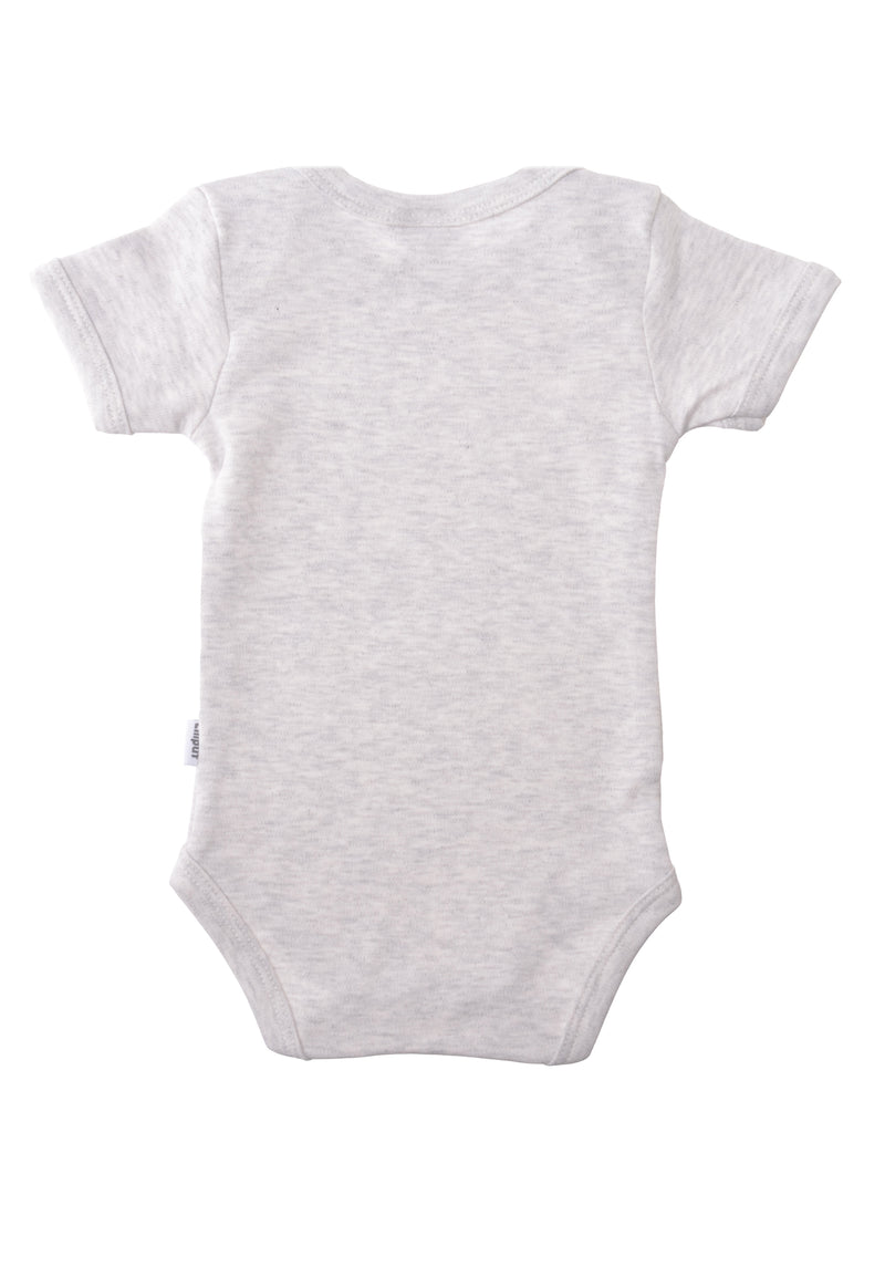 2er-Pack Kurzarmbodys grau und marine-gestreift mit Print "Wunder"