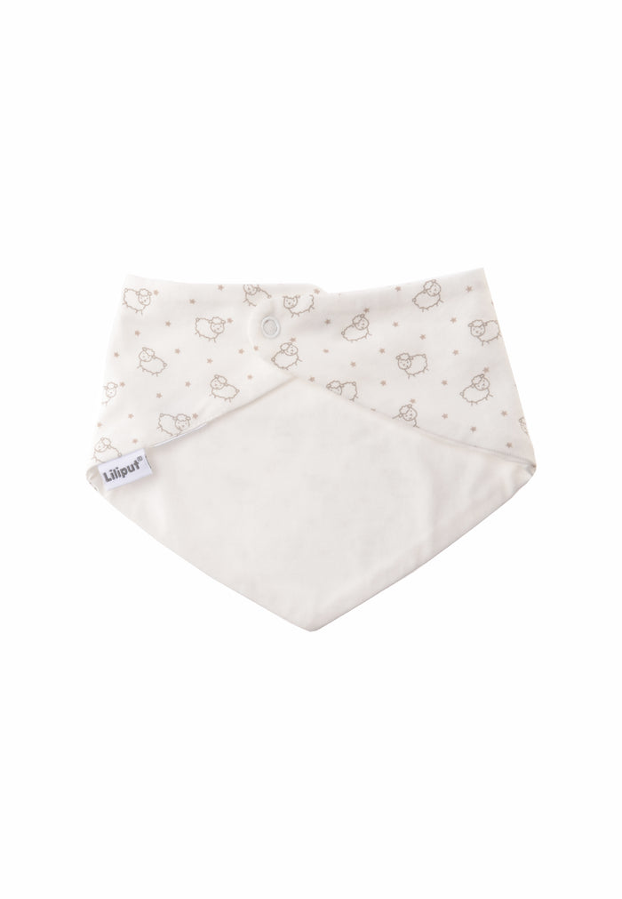 Rückseite Lätzchen mit Druckknopf und Schäfchen Print