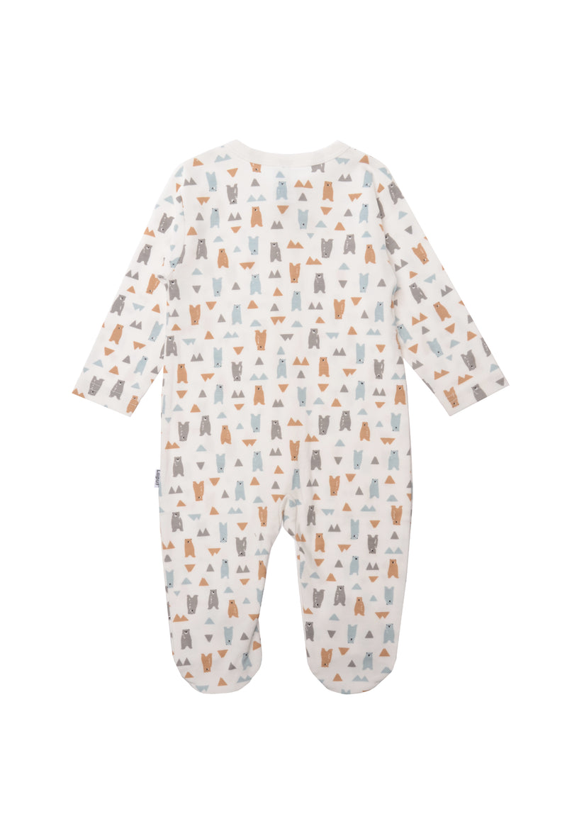 Rückseite Schlafoverall mit Füßchen und Bärchen Print