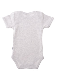 Rückseite des Kurzarmbodies in grau melange.