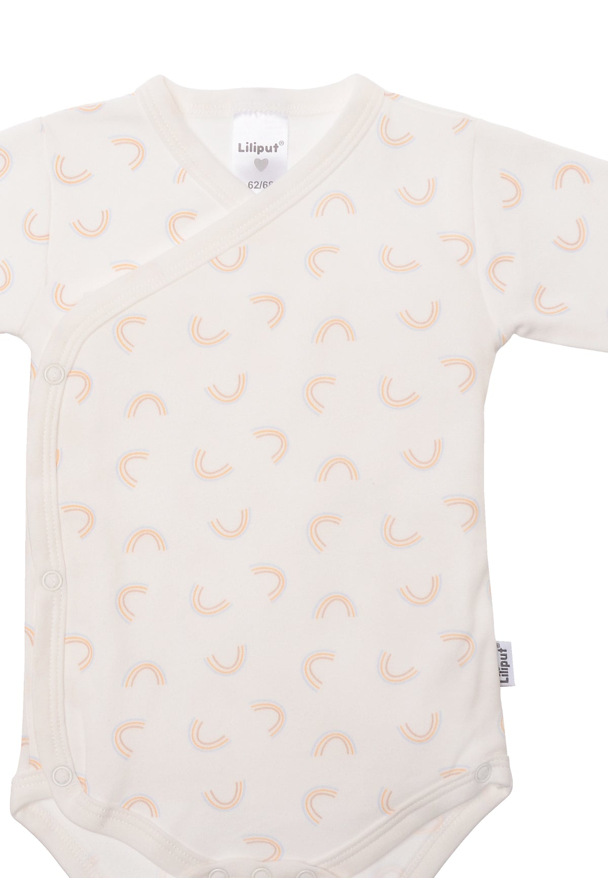 Detailansicht des Wickelbodies mit niedlichem Regenbogen Print