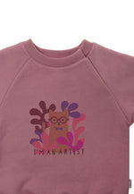 Detailaufnahme Sweatshirt in rosè mit süßem Print 