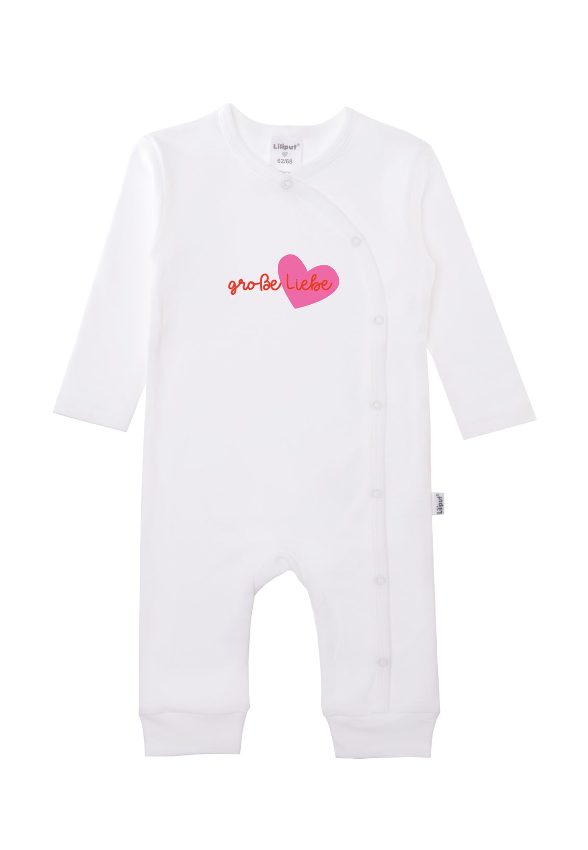 weißer Overall mit Print "große Liebe".