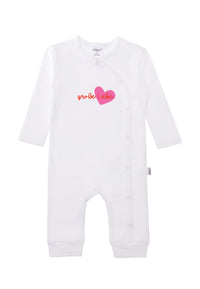 weißer Overall mit Print "große Liebe".
