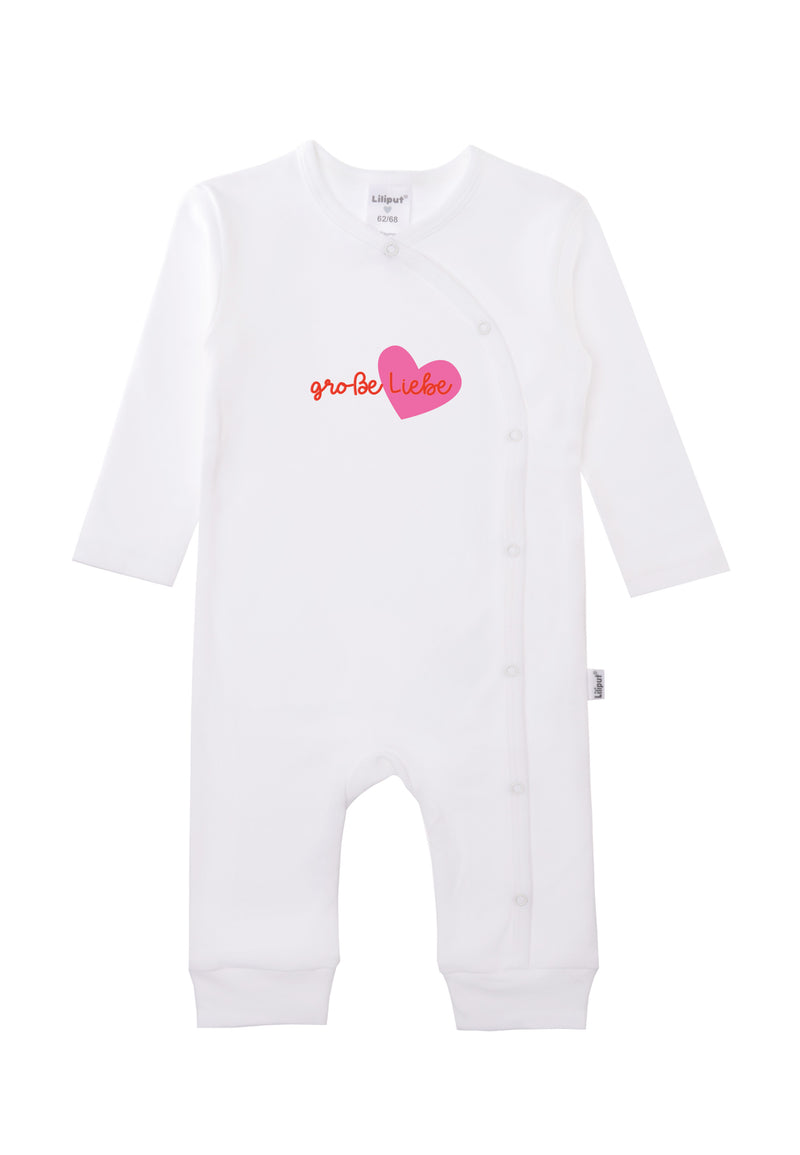 weißer Overall mit Print "große Liebe".