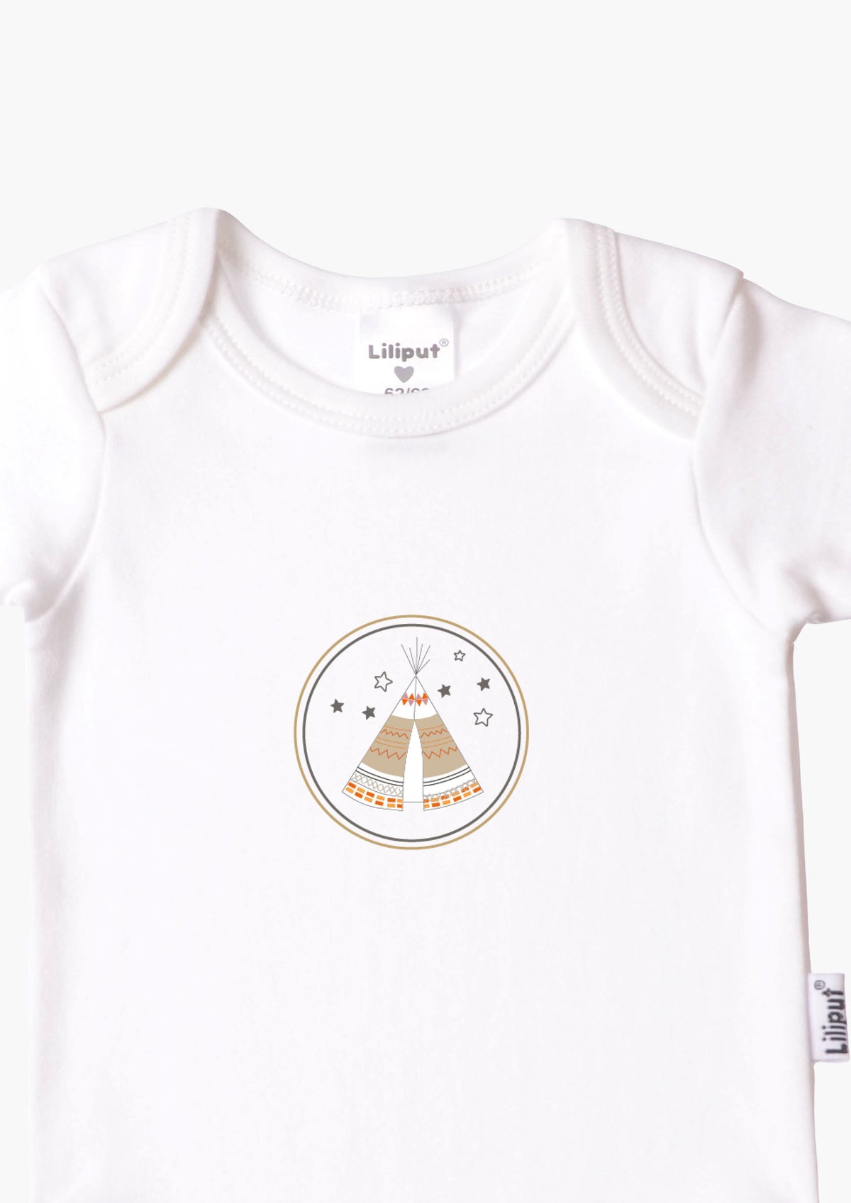2er-Pack Kurzarm-Amineckbodys aus Bio-Baumwolle mit Tipi-Patch