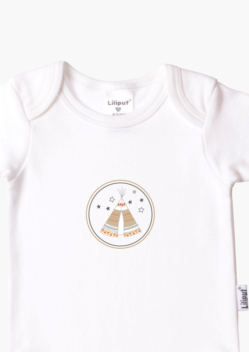 2er-Pack Kurzarm-Amineckbodys aus Bio-Baumwolle mit Tipi-Patch