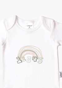 2er-Pack Kurzarm-Amineckbodys aus Bio-Baumwolle mit Regenbogen