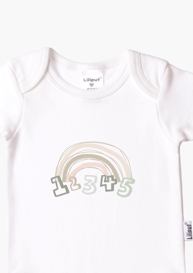 2er-Pack Kurzarm-Amineckbodys aus Bio-Baumwolle mit Regenbogen