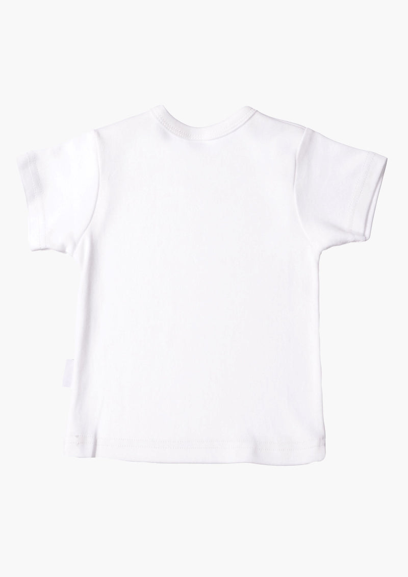 Kinder-T-Shirt aus Bio-Baumwolle in weiß mit "one"