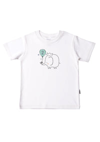 Kinder-T-Shirt aus Bio-Baumwolle in weiß mit Elefant "2. Geburtstag"