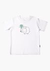 Kinder-T-Shirt aus Bio-Baumwolle in weiß mit Elefant "1. Geburtstag"