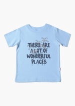 Kinder-T-Shirt aus Bio-Baumwolle in hellblau mit Wonderful Places