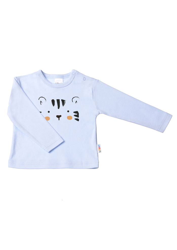Langarmshirt in hellblau mit Tiger