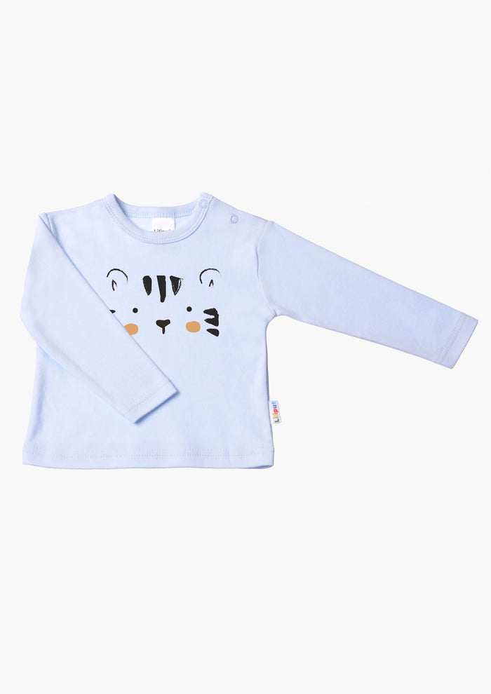 Langarmshirt in hellblau mit Tiger