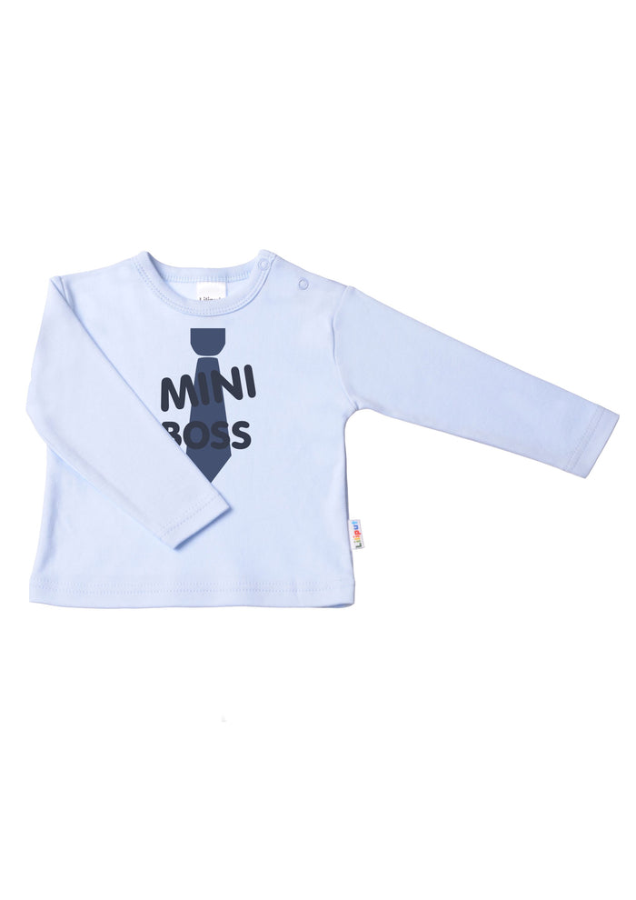 Langarmshirt in hellblau mit mini boss