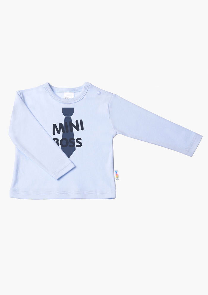 Langarmshirt in hellblau mit mini boss