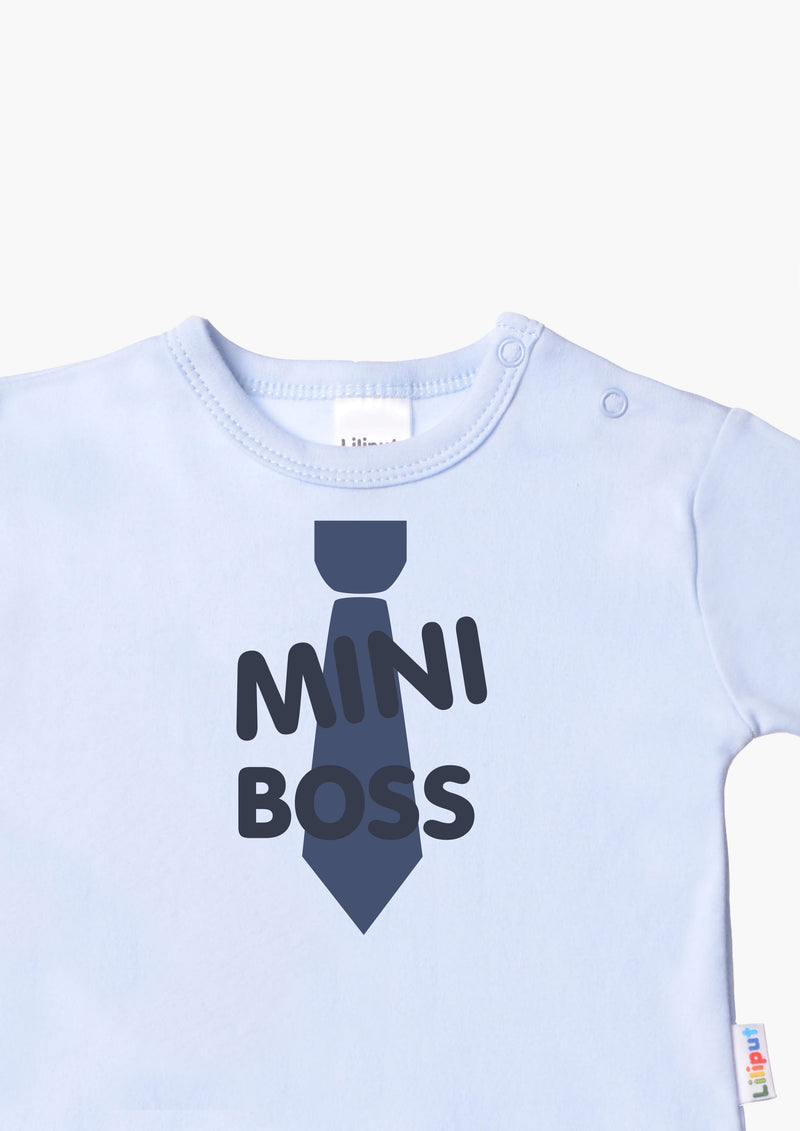 Langarmshirt in hellblau mit mini boss