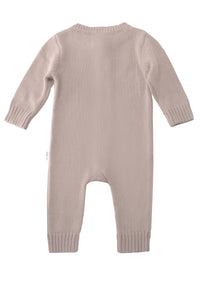 Strickoverall mit Holzknöpfen in taupe